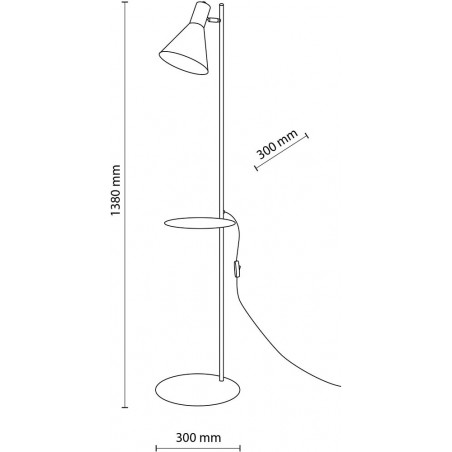 Lampa podłogowa Jump z stolikiem | Loftowa | TK Lighting