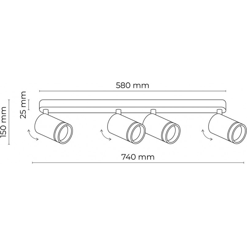 Reflektor sufitowy Jet IV 74cm biały TK Lighting - TK Lighting
