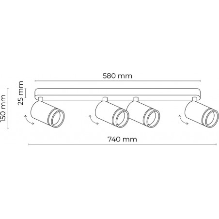Reflektor sufitowy Jet IV 74cm biały TK Lighting - TK Lighting