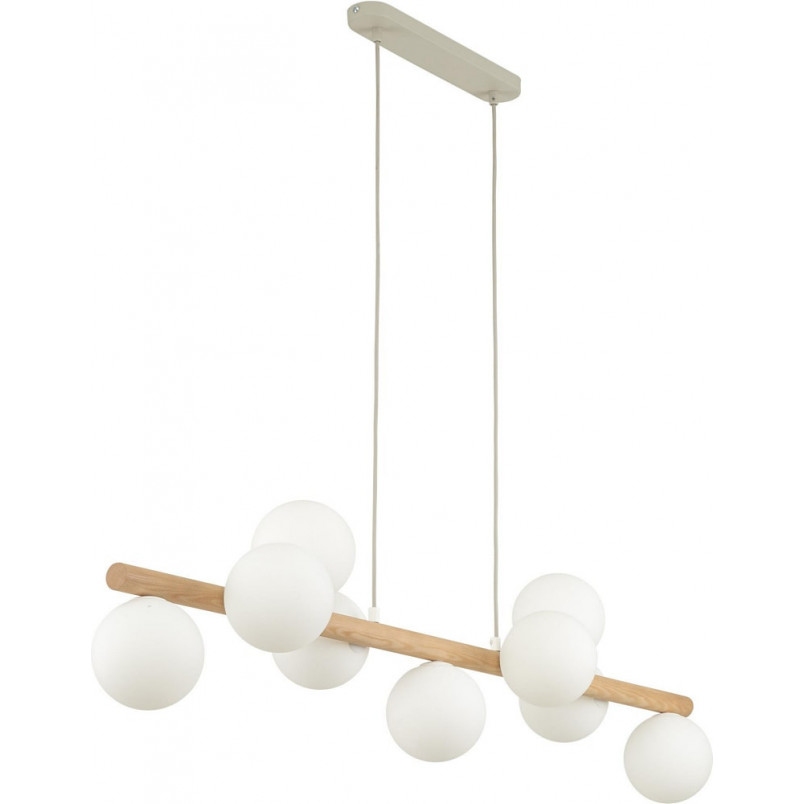 Lampa wisząca Estera Wood | Szklane kule z drewnem | TK Lighting