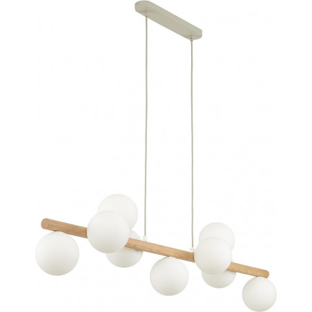 Lampa wisząca Estera Wood | Szklane kule z drewnem | TK Lighting
