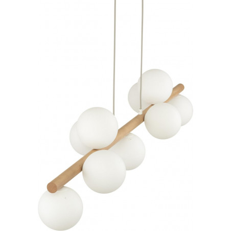 Lampa wisząca Estera Wood | Szklane kule z drewnem | TK Lighting