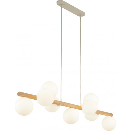 Lampa wisząca Estera Wood | Szklane kule z drewnem | TK Lighting