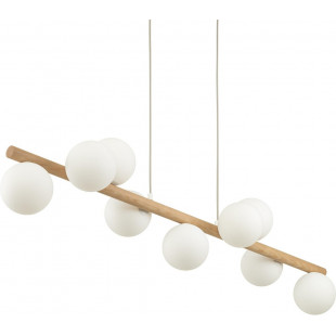 Lampa wisząca Estera Wood | Szklane kule z drewnem | TK Lighting