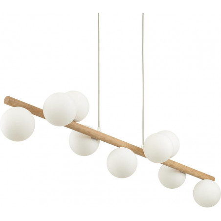 Lampa wisząca Estera Wood | Szklane kule z drewnem | TK Lighting