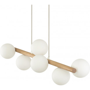 Lampa wisząca Estera Wood VII - Szklane kule z drewnem | TK Lighting