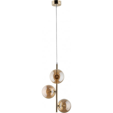 Lampa Estera III - 3 szklane kule, bursztyn/złoto | TK Lighting