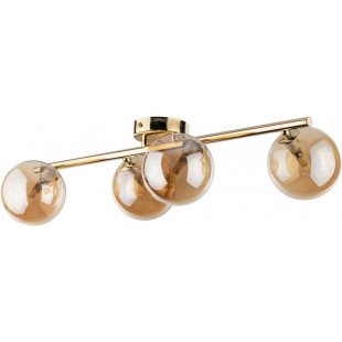 Lampa sufitowa glamour 4 szklane kule Estera 63cm bursztyn / złoty TK Lighting