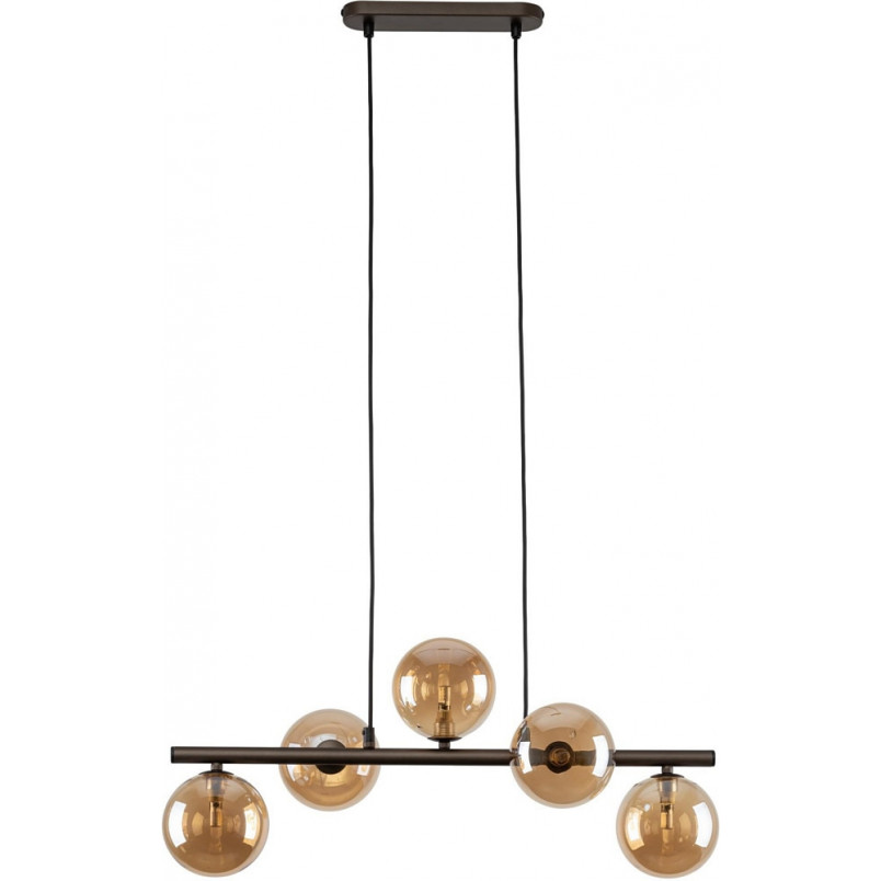 Lampa wisząca Estera - 5 szklanych kul, bursztyn | TK Lighting