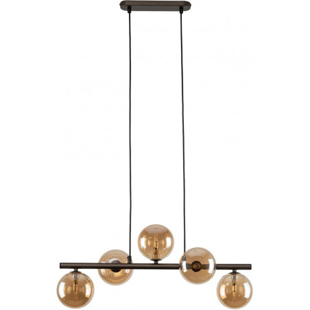 Lampa wisząca Estera - 5 szklanych kul, bursztyn | TK Lighting