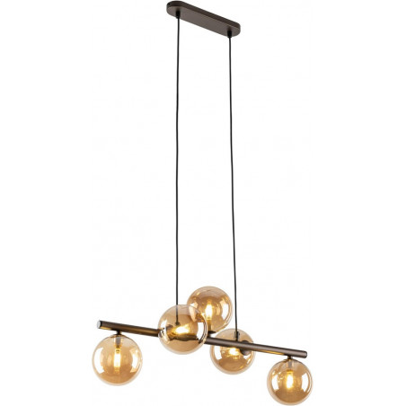 Lampa wisząca Estera - 5 szklanych kul, bursztyn | TK Lighting