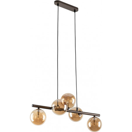 Lampa wisząca Estera - 5 szklanych kul, bursztyn | TK Lighting