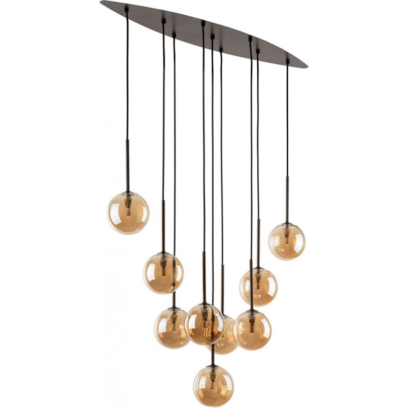 Lampa Estera Brown TK Lighting | 9 szklanych kul, retro