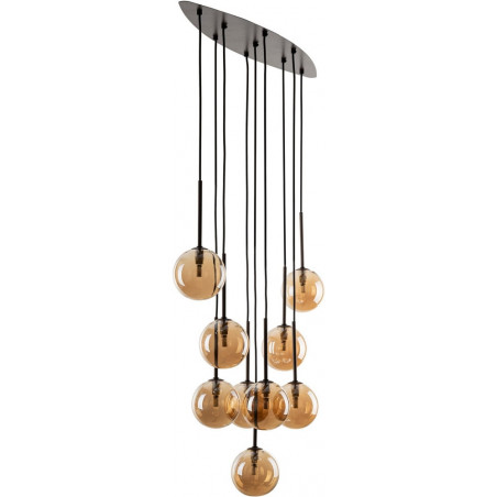 Lampa Estera Brown TK Lighting | 9 szklanych kul, retro