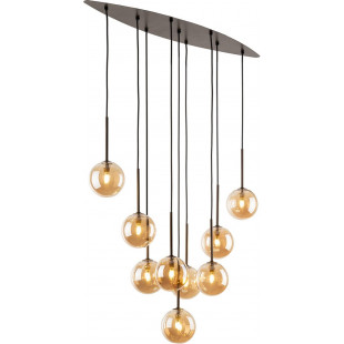 Lampa wisząca 9 szklanych kul na listwie Estera Brown 90cm bursztynowy / brąz TK Lighting