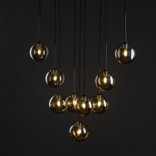 Lampa Estera Brown TK Lighting | 9 szklanych kul, retro
