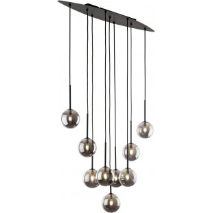 Lampa wisząca 9 szklanych kul na listwie Estera 116cm grafit / czarny TK Lighting