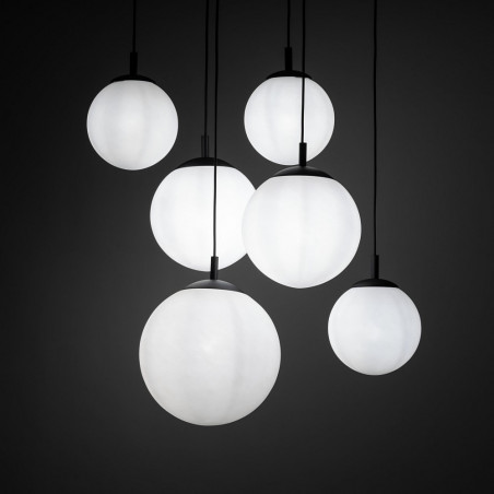 Lampa wisząca Esme | 6 szklanych kul, biała | TK Lighting