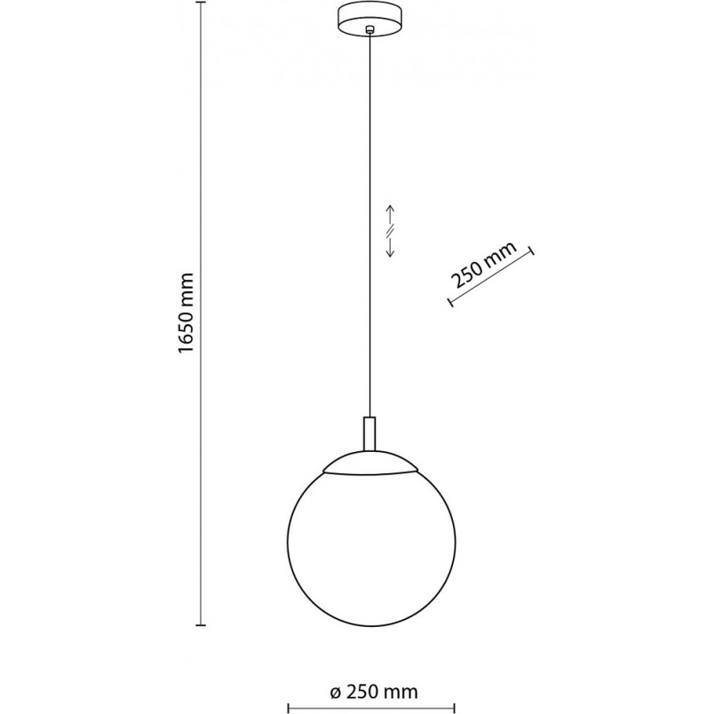 Lampa Wisząca Esme - Szklana Kula 25cm | TK Lighting