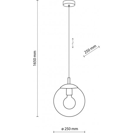 Lampa wisząca Esme - szklana kula 25cm | TK Lighting