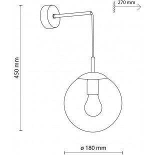 Kinkiet wiszący Esme - szklana kula, TK Lighting | Kup teraz!