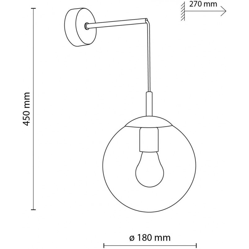 Kinkiet wiszący Esme - szklana kula, TK Lighting | Kup teraz!