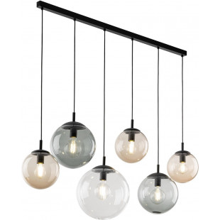 Lampa wisząca 6 szklanych kul na listwie Esme 130cm multikolor TK Lighting