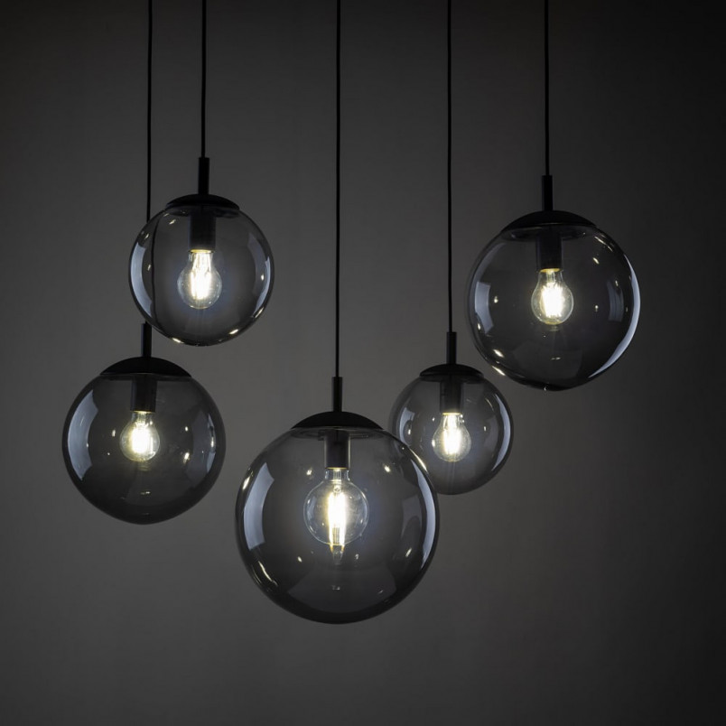 Lampa wisząca Esme | 5 szklanych kul, loft, TK Lighting