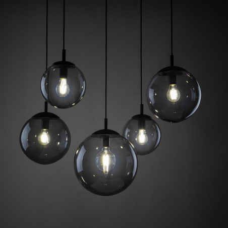 Lampa wisząca Esme | 5 szklanych kul, loft, TK Lighting