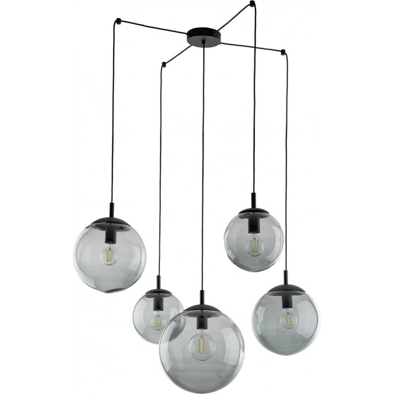 Lampa wisząca Esme | 5 szklanych kul, loft, TK Lighting