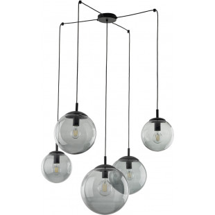 Lampa wisząca 5 szklanych kul Esme 180cm grafitowa TK Lighting