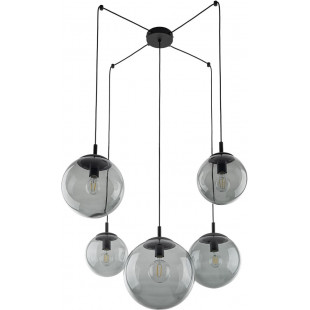 Lampa wisząca 5 szklanych kul Esme 180cm grafitowa TK Lighting