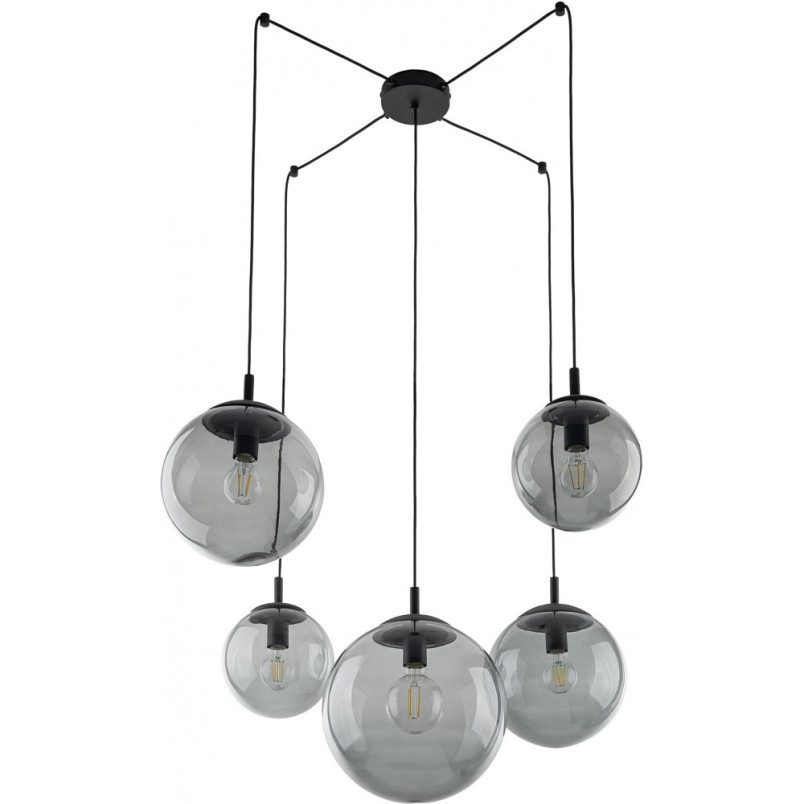 Lampa wisząca Esme | 5 szklanych kul, loft, TK Lighting