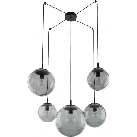 Lampa wisząca Esme | 5 szklanych kul, loft, TK Lighting