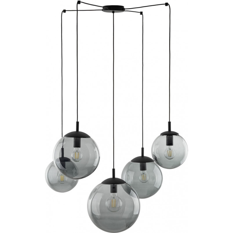 Lampa wisząca Esme | 5 szklanych kul, loft, TK Lighting
