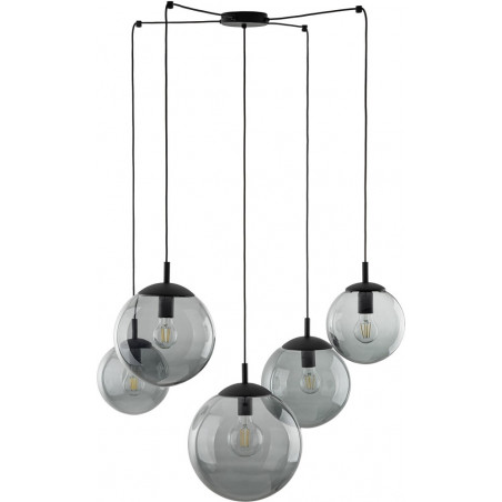 Lampa wisząca Esme | 5 szklanych kul, loft, TK Lighting