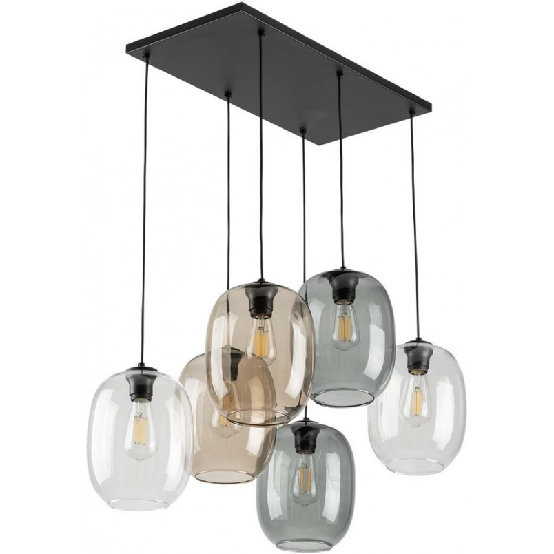 Lampa wisząca szklana Elio VI | 6 punktów, multikolor | TK Lighting