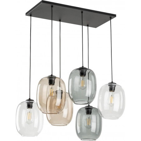 Lampa wisząca szklana Elio VI | 6 punktów, multikolor | TK Lighting