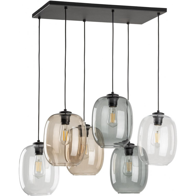 Lampa wisząca szklana Elio VI | 6 punktów, multikolor | TK Lighting