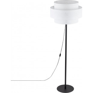 Lampa podłogowa z abażurem Calisto White 159cm biały / czarny TK Lighting
