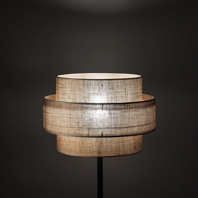 Lampa podłogowa boho Calisto | Juta/Czarny | TK Lighting