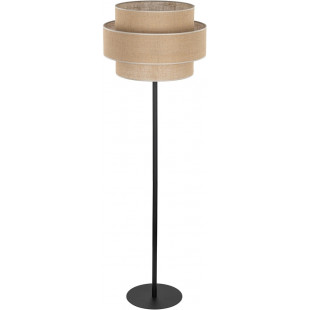 Lampa podłogowa boho z abażurem Calisto 159cm juta / czarny TK Lighting