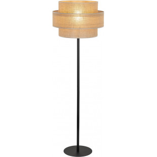 Lampa podłogowa boho z abażurem Calisto 159cm juta / czarny TK Lighting