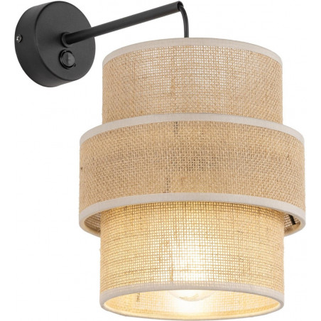 Kinkiet Boho Calisto Juta/Czarny TK Lighting - Stylowe Oświetlenie