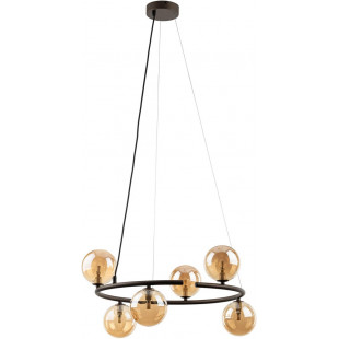 Lampa wisząca okrągła szklane kule Anabelle VI 62cm bursztynowy / brąz TK Lighting