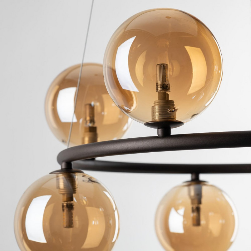 Lampa wisząca Anabelle VIII | Szklane kule, bursztyn | TK Lighting