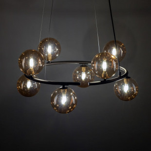 Lampa wisząca Anabelle VIII | Szklane kule, bursztyn | TK Lighting