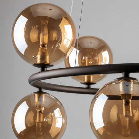 Lampa wisząca Anabelle VIII | Szklane kule, bursztyn | TK Lighting