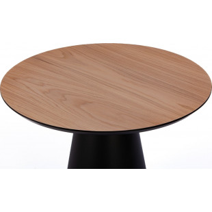 Stolik okrągły fornirowany na jednej nodze Cone 63cm dąb / czarny Nordifra