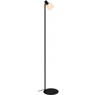 Lampa podłogowa szklany klosz | ZumaLine Stem - Biały/Czarny